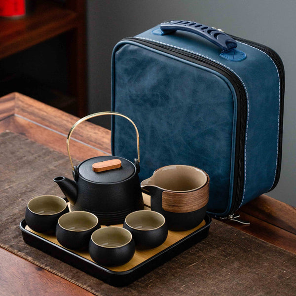 黑陶柄壺茶具
