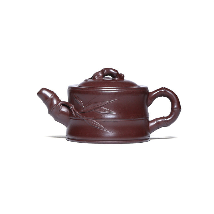 Yixing Tea Art Applique Bamboo Joint Han Tile Teapot