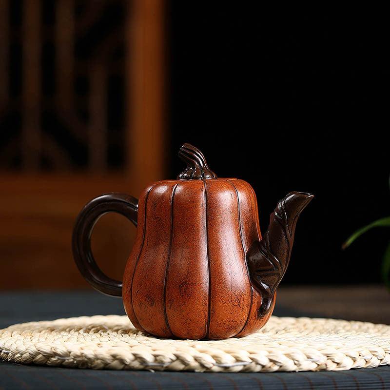 Chinese Yixing Zisha Clay Teapot Tall Pumpkin | YixingTeaArt